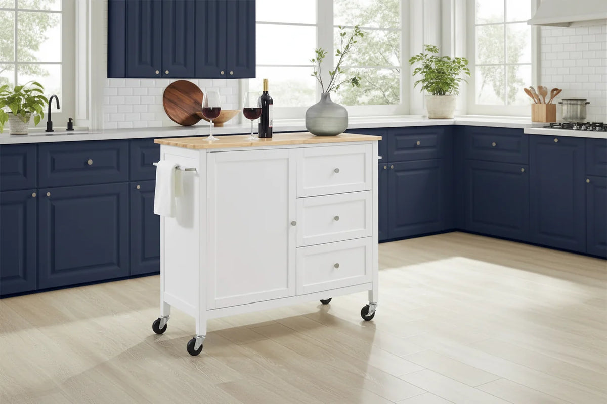 Crosley Soren Wood Top Kitchen Island/Cart - 18d x 42.13w x 37.5h