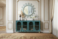 Wood TV Stand with Storage Cabinet & Adjustable Shelves