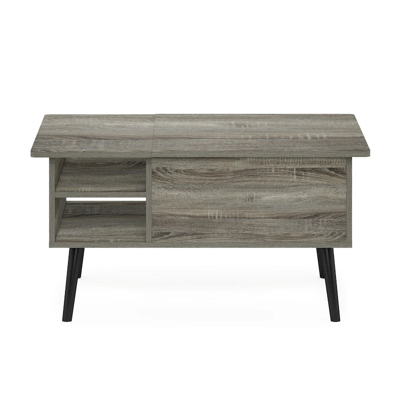 Tavolino ad Altezza Regolabile con Gambe in Legno