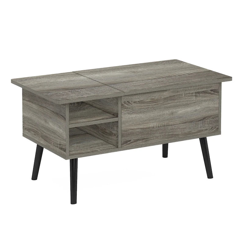 Tavolino ad Altezza Regolabile con Gambe in Legno