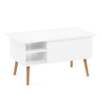 Tavolino ad Altezza Regolabile con Gambe in Legno
