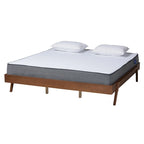 Struttura letto in legno di frassino finitura noce stile Mid-Century Modern