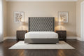 Newell Gray Faux Leather Upholstered Tufted Bed