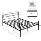 Struttura letto a piattaforma con testiera in ferro battuto "Sweet Heart"
