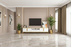 Mobile TV Minimalista di Lusso con Ripiano Aperto per TV Fino a 85 Pollici, Centro Intrattenimento con Armadietti e Cassetti