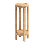 Tavolino portabevande in rattan - 22,86x22,86x55,88 cm