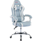Sedia da Gaming Stile Racing, Sedia da Ufficio da Gaming Regolabile in Altezza in Pelle PU con Poggiatesta e Supporto Massaggiante Lombare